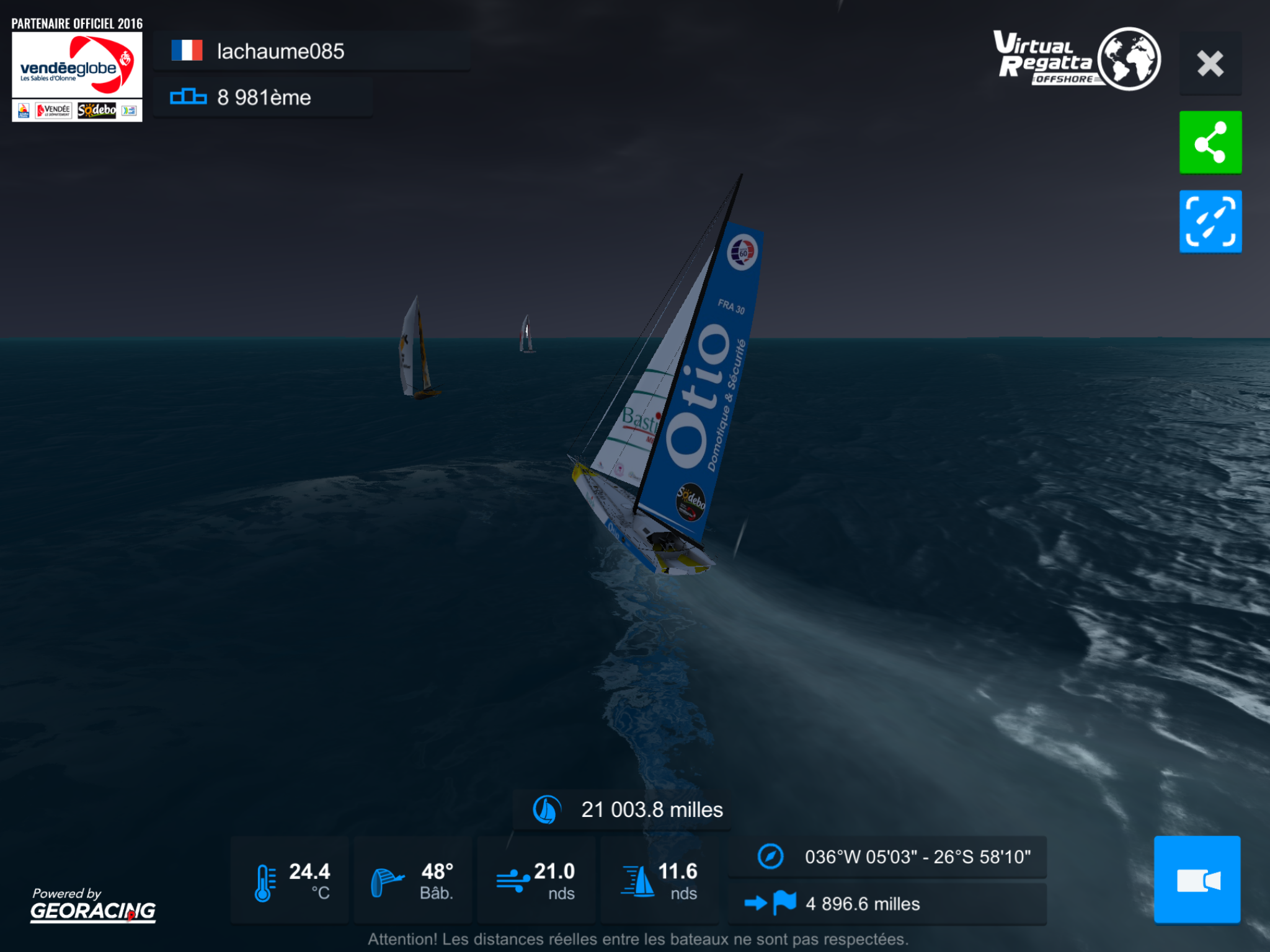 [Vendée Globe Virtuel 2016] La course sur VR 1483345498094048500